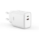 Φορτιστής Πρίζας Xo L145 Με Καλώδιο Lightning, Pd 20w Usb-C + Lightning, 2 Θύρες, Λευκός