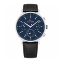Tommy Hilfiger Tyson Men's Analog Quartz Watch 44 mm Black Leather Strap (Model 2770161)