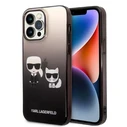 Karl Lagerfeld KLHCP14LTGKCK Apple iPhone 14 Pro hardcase black Gradient Ikonik Karl & Choupette