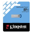 Kingston DataTraveler Kyson G2 USB Flash Drive - 64 GB - Silver/Blue - USB 3.2 Gen 1 (DTKNG2/64GB)