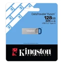 Kingston DataTraveler Kyson G2 128GB USB 3.2 Gen 1 Flash Drive - Silver/Blue (DTKNG2/128GB)