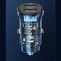 USAMS C31 Car Charger 3A 2xUSB-A Fast Charge niebieski/blue CC162CC02
