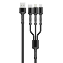 Καλώδιο USB to Lightning/Micro USB/USB-C LDNIO LC93 3in1 3.4A (black)