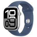 Smartwatch Apple Watch Series 10 GPS + Cellular 46mm Silver Aluminium with Denim Sport Band - M/L