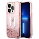Karl Lagerfeld KLHCP14LLBKLCP Apple iPhone 14 Pro pink hardcase Liquid Glitter Big KL