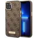Guess GUHMP14MU4GPRW Apple iPhone 14 Plus / 15 Plus brown hard case 4G Logo Plate MagSafe