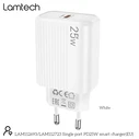 Φορτιστής Πρίζας Lamtech FAST Charger Type-C PD25W WHITE