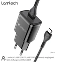 Φορτιστής Πρίζας Lamtech Quick Charger USB3.0 18W With Micro USB 1M Black