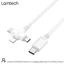 Καλώδιο USB Lamtech 3 IN 1 Charging Type-C TO Type-C/LIGHTNING/MICRO USB 1M White