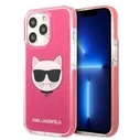Karl Lagerfeld KLHCP13LTPECPI Apple iPhone 13 Pro hardcase fuschia Choupette Head