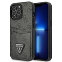 Guess GUHCP13LP4TPK Apple iPhone 13 Pro black hardcase 4G Triangle Logo Cardslot