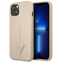 Guess GUHCP14MPSATLE Apple iPhone 14 Plus / 15 Plus beige hardcase SaffianoTriangle Logo
