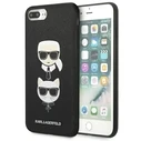 Karl Lagerfeld KLHCI8LSAKICKCBK Apple iPhone 8/7 Plus black hardcase Saffiano Ikonik Karl&Choupette Head