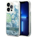 Guess GUHCP14XLFLSN Apple iPhone 14 Pro Max green hardcase Flower Liquid Glitter