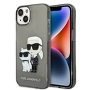 Karl Lagerfeld KLHCP14MHNKCTGK Apple iPhone 14 Plus / 15 Plus black hardcase IML GLIT NFT Karl&Choupette
