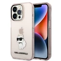 Karl Lagerfeld KLHCP14LHNCHTCP Apple iPhone 14 Pro pink hardcase Ikonik Choupette