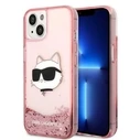 Karl Lagerfeld KLHCP14MLNCHCP Apple iPhone 14 Plus / 15 Plus pink hardcase Glitter Choupette Head