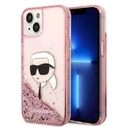 Karl Lagerfeld KLHCP14MLNKHCP Apple iPhone 14 Plus / 15 Plus pink hardcase Glitter Karl Head
