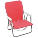 Red Metal Beach Chair with Armrests, Polyester 600D