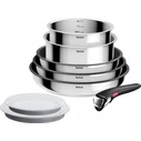 Tefal Ingenio Cook Eat Σετ 8 τεμαχίων από Ανοξείδωτο Ατσάλι 18/10 με Αντικολλητική Επίστρωση (Silver) L881S804