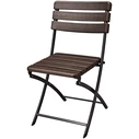 Metal Folding Catering Chair  Reinforced Collapsible, Wood-Effect (HDPE)  W40 x D36.7 x H81 cm