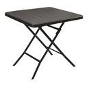 Foldable Metal Catering Table, Square, Wood-Effect Top, 78 x 78 x 74 cm