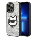 Karl Lagerfeld KLHCP14LG2CPS Apple iPhone 14 Pro silver hardcase Glitter Choupette Patch