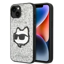 Karl Lagerfeld KLHCP14MG2CPS Apple iPhone 14 Plus / 15 Plus silver hardcase Glitter Choupette Patch