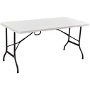Foldable Metal Catering Table (Suitcase Fold) - White, 152 x 74.5 x 72 cm (SKU 31-30797, Velco)
