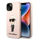 Karl Lagerfeld KLHCP14MSNIKBCP Apple iPhone 14 Plus / 15 Plus hardcase pink Silicone Ikonik