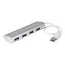 USB Hub StarTech Compact 3.0 with Built-in Cable - Aluminum - Silver - 4 ports