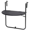 Metal PP Balcony Table with Rattan Design - Adjustable - Dimensions: L60xW39cm