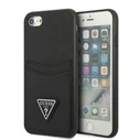 Guess GUHCI8PSATPK Apple iPhone SE 2022/SE 2020/8/7 hardcase black hardcase Saffiano Triangle Logo Cardslot