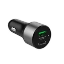 Crong Power Car Charger 63W USB-C PD 45W + USB QC 3.0 18W (black)