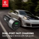 Crong Power Car Charger 63W USB-C PD 45W + USB QC 3.0 18W (black)