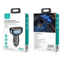 USAMS Car Charger 2xUSB+1xUSB-C 80W Fast Charge blue (US-CC159)