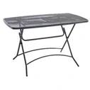 Metal Foldable Perforated Anthracite Garden Table - L116xW70xH73cm