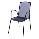 Metal Anthracite Perforated Chair with Armrests L60 x W53 x H88 cm (Velco)