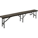 Folding Metal Catering Bench - Wood-Effect HDPE, L180 x W25 x H43 cm (Velco, SKU 31-31893, EAN 5203464031893)