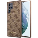 Guess GUHCS23LG4GFBR Samsung Galaxy S23 Ultra brown hard case 4G Metal Gold Logo