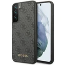 Guess GUHCS23SG4GFGR Samsung Galaxy S23 grey hardcase 4G Metal Gold Logo