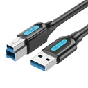 Καλώδιο USB Vention 3.0 A to B print COOBI 2A 3m Black PVC