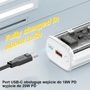 USAMS Powerbank 9000mAh PD 20W QC3.0+PD Dual-Port Fast Charge black (US-CD189)