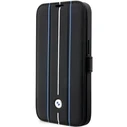 BMW BMBKP14L22RVSK Apple iPhone 14 Pro black bookcase Leather Stamp Blue Lines