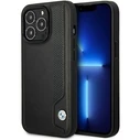 BMW BMHCP14L22RBDK Apple iPhone 14 Pro black hardcase Leather Blue Dots