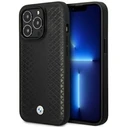 BMW BMHMP14L22RFGK Apple iPhone 14 Pro black Leather Diamond Pattern MagSafe