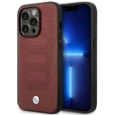BMW BMHMP14X22RPSR Apple iPhone 14 Pro Max burgundy Leather Seats Pattern MagSafe