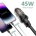 Tech-Protect CC45W 2-port Car Charger PD 45W QC 3.0 Black
