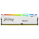Μνήμη RAM Σταθερού DDR5 Kingston 16GB 6000MT/s CL30 DIMM FURY Beast White RGB EXPO