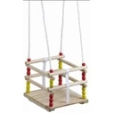 Children's wooden swing with ropes 30x30x1 cm
